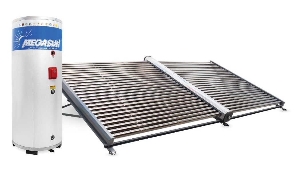 Hệ thống máy nước nóng năng lượng mặt trời 500L ống chân không lắp đặt tại nhà xưởng