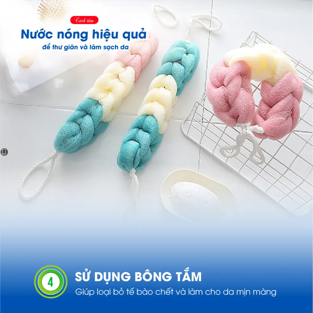 Sử dụng bông tắm hiệu quả