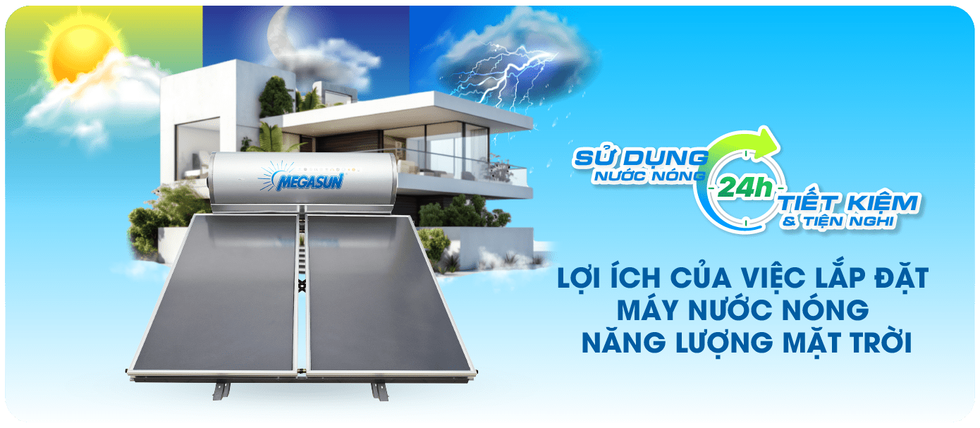 Lắp đặt máy nước nóng năng lượng mặt trời mang lại nhiều lợi ích