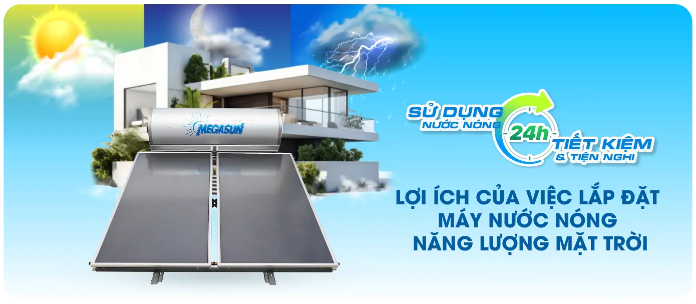 Lắp đặt máy nước nóng năng lượng mặt trời mang lại nhiều lợi ích