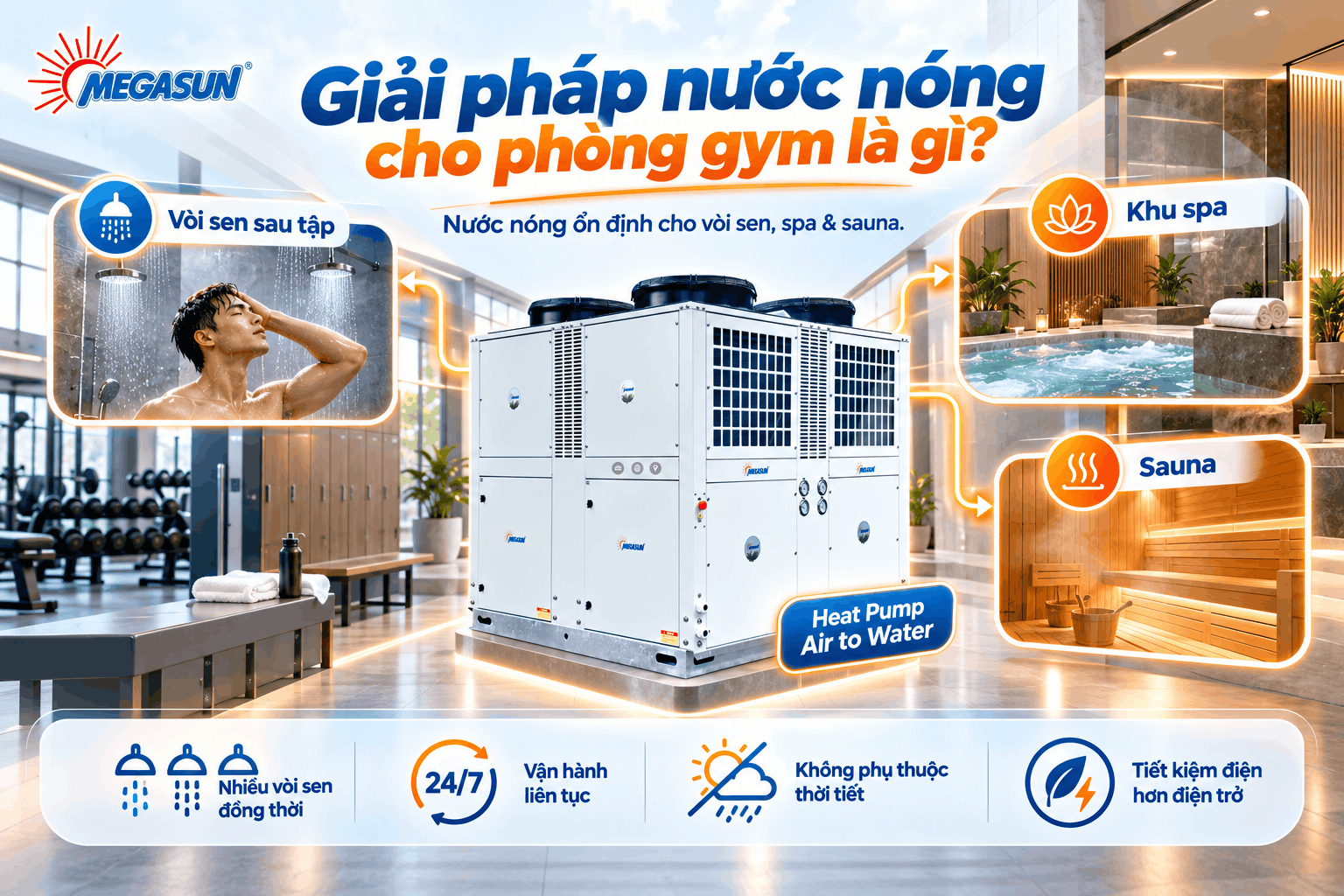 Giải pháp nước nóng cho phòng gym là gì?