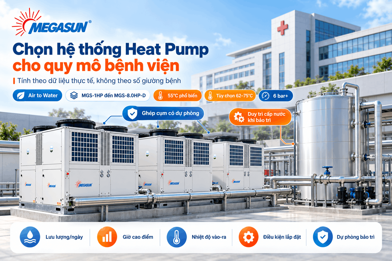 Nên chọn hệ thống Heat Pump nào cho quy mô bệnh viện?